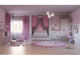 Детская комната для девочек с кроватью диваном "Mon coure"