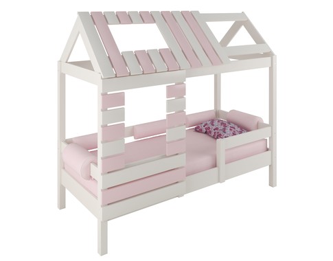 Кровать - домик "Eco House Small" см из массива бука в розовом цвете