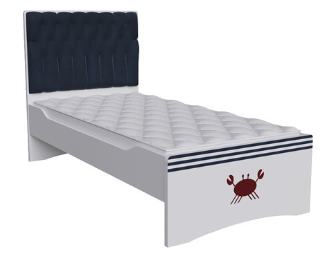 Кровать с мягким изголовьем в нескольких размерах "Морская"