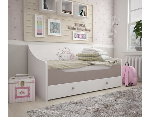 Кровать-диван в розовых тонах из коллекции "Парижанка" 