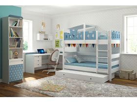 Мебель для детской комнаты подростков "Шато exclusive" с двухъярусной кроватью из массива бука
