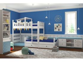 Мебель в комнату для двух мальчиков с двухъярусной кроватью из массива бука "Шато exlusive"